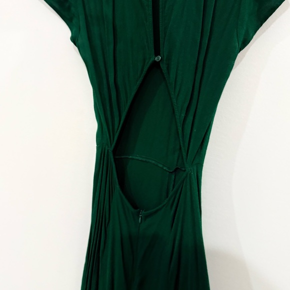 Reformation Dress Gavin Midi in Emerald Green - Picture 9 of 11